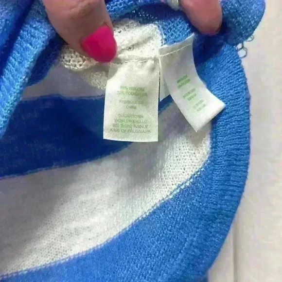 Lilly Pulitzer XL summer Nautical Sweater in blue/white Stripe item# 9W - Picture 5 of 7
